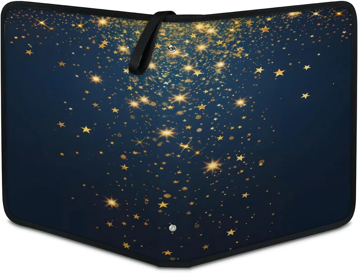 Starry Star Sky 3 Ring Trading Zipper Binder Strap, Trading Card Binder 4 Pocket, 400 Pockets Card Holder with 50 Removable Sleeves for Game Cards