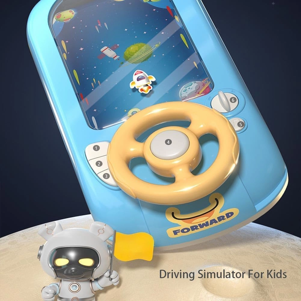 Steer Joy Driving Simulator for Kids,Driving Simulator for Kids with Music and Lights,Racing Car Steering Wheel Toy,let Children Experience The Fun of Racing Car Driving. (car - Green)