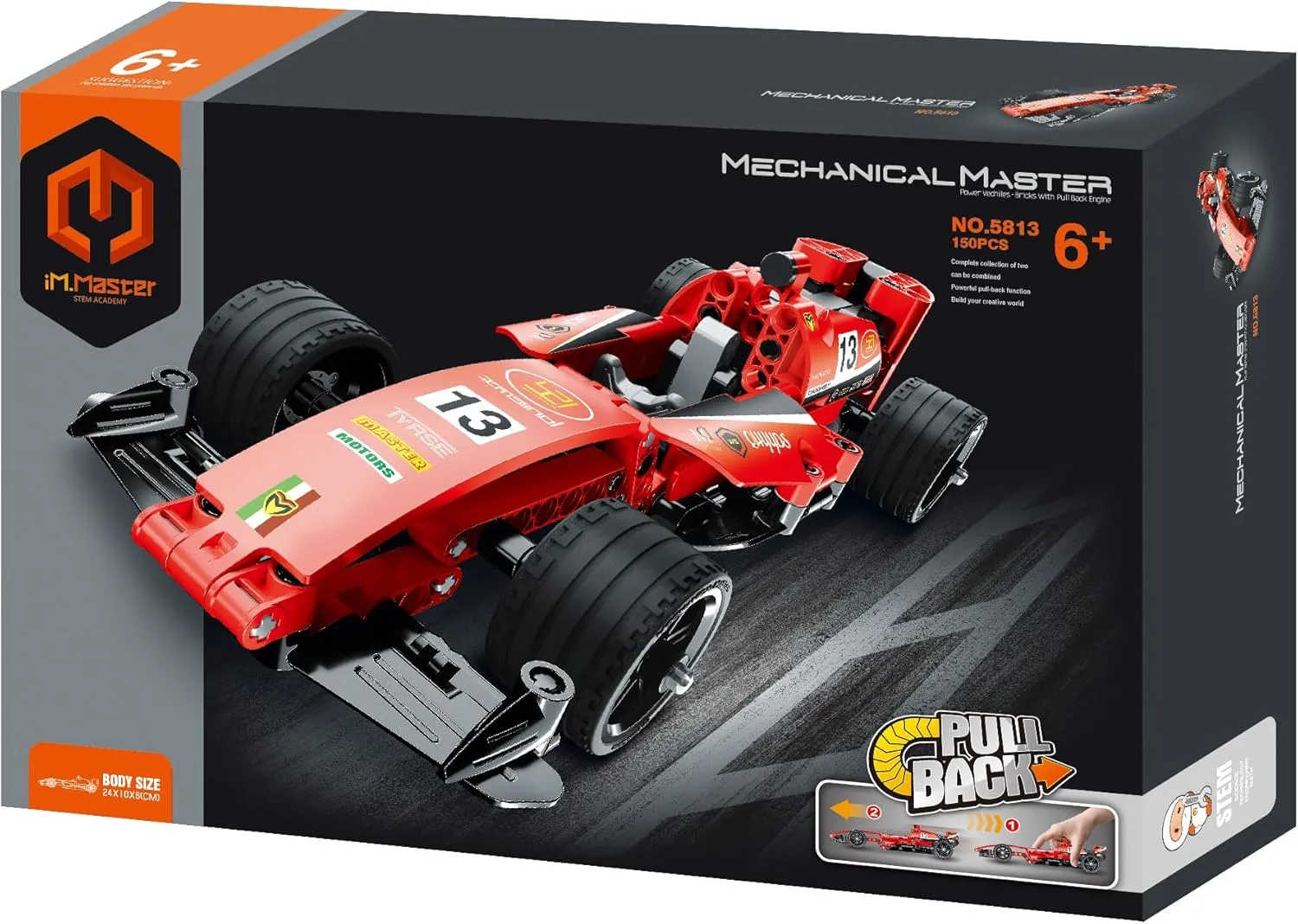 STEM Car Toy Building Toy Gift for Age 6 , Pull-Back Racing Car Building Block Take Apart Toy, 183 Pcs DIY Building Kit, Learning Engineering Construction Toys