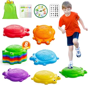 Stepping Stones for Kids, 8PCS Non-Slip Toddler Balance Steps Stones, Obstacle Courses Sensory Toys, Coordination Game Gift for Boys Girls Indoor Outdoor Play
