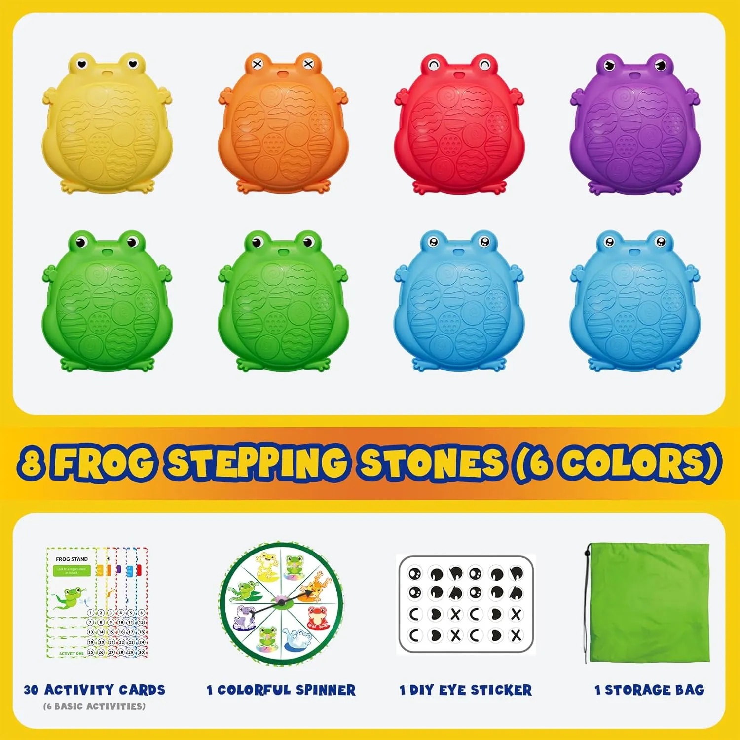 Stepping Stones for Kids, 8PCS Non-Slip Toddler Balance Steps Stones, Obstacle Courses Sensory Toys, Coordination Game Gift for Boys Girls Indoor Outdoor Play