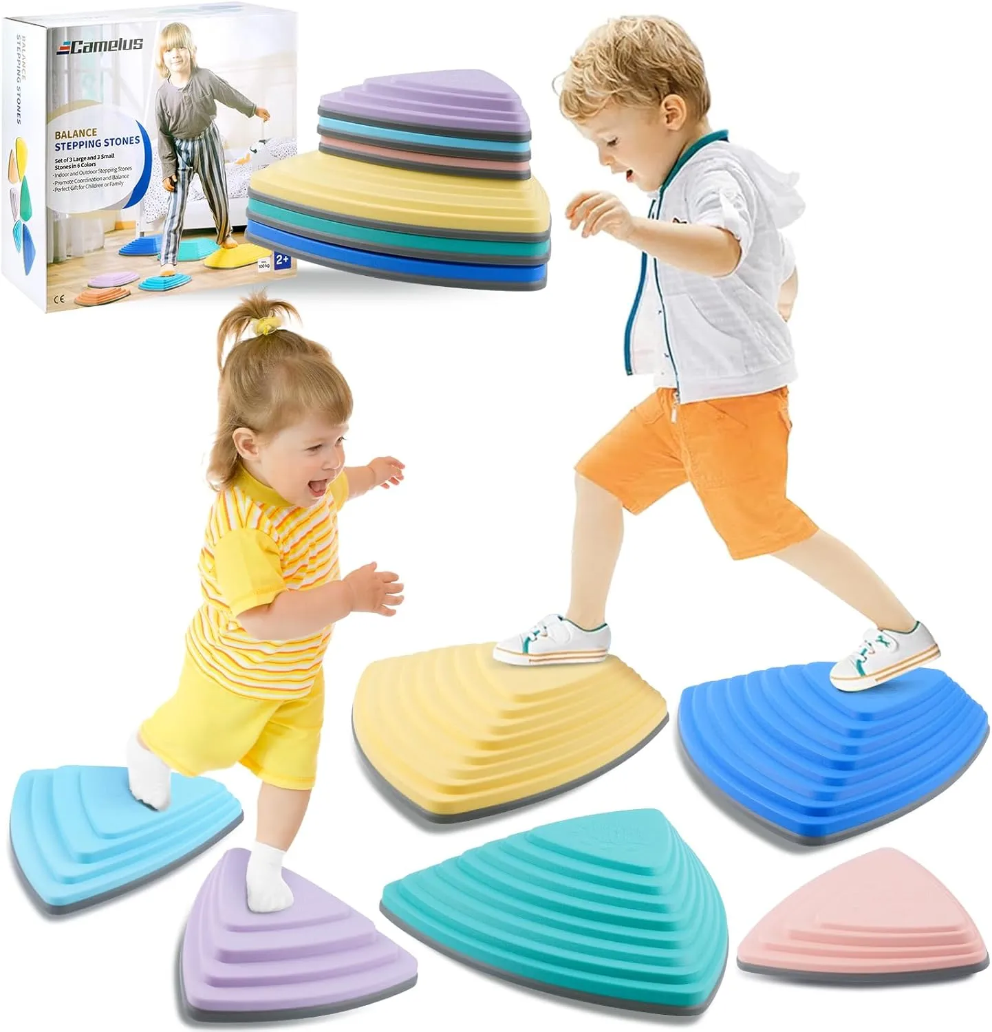 Stepping Stones for Kids, Non-Slip Toddlers Stepping Stones, Balance River Toys Indoor Outdoor Activity, Obstacle Course Sensory Toys, Birthday, Children's Day and Christmas Gift