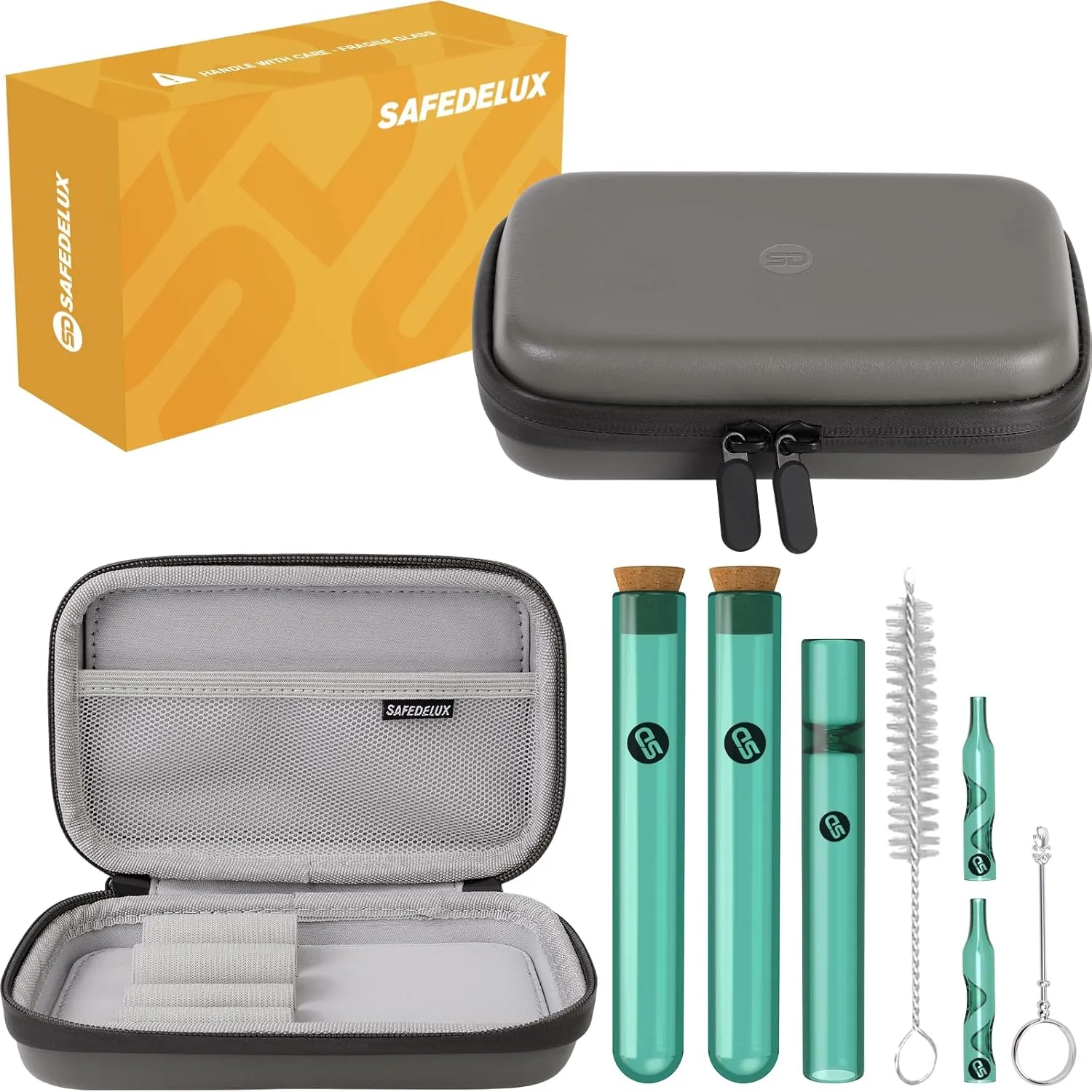 Storage Bag Set with Waterproof Airtight Zippers, Carbon Lining Storage Bag Durable Organizer Case Set Great for Travel (Gray)