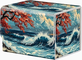 Strong Magnet Card Case Deck Box Mtg Card Box Playing Card Box Magic Deck Box Tcg Up to 200 Cards Creative Pattern Trading Card Storage Box for Collectible Card Games, Great Wave Beach Towel