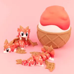Sugar Rush Mini Dragon Articulated with Egg Container Pink Fidget