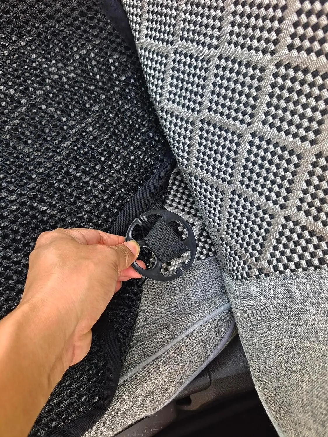 Summer Cool 3D Air Mesh Breathable Car Seat Cushion Pad Universal Auto Cushion Cover Set Interior Accessories (Black, 1 Pack seat pad)