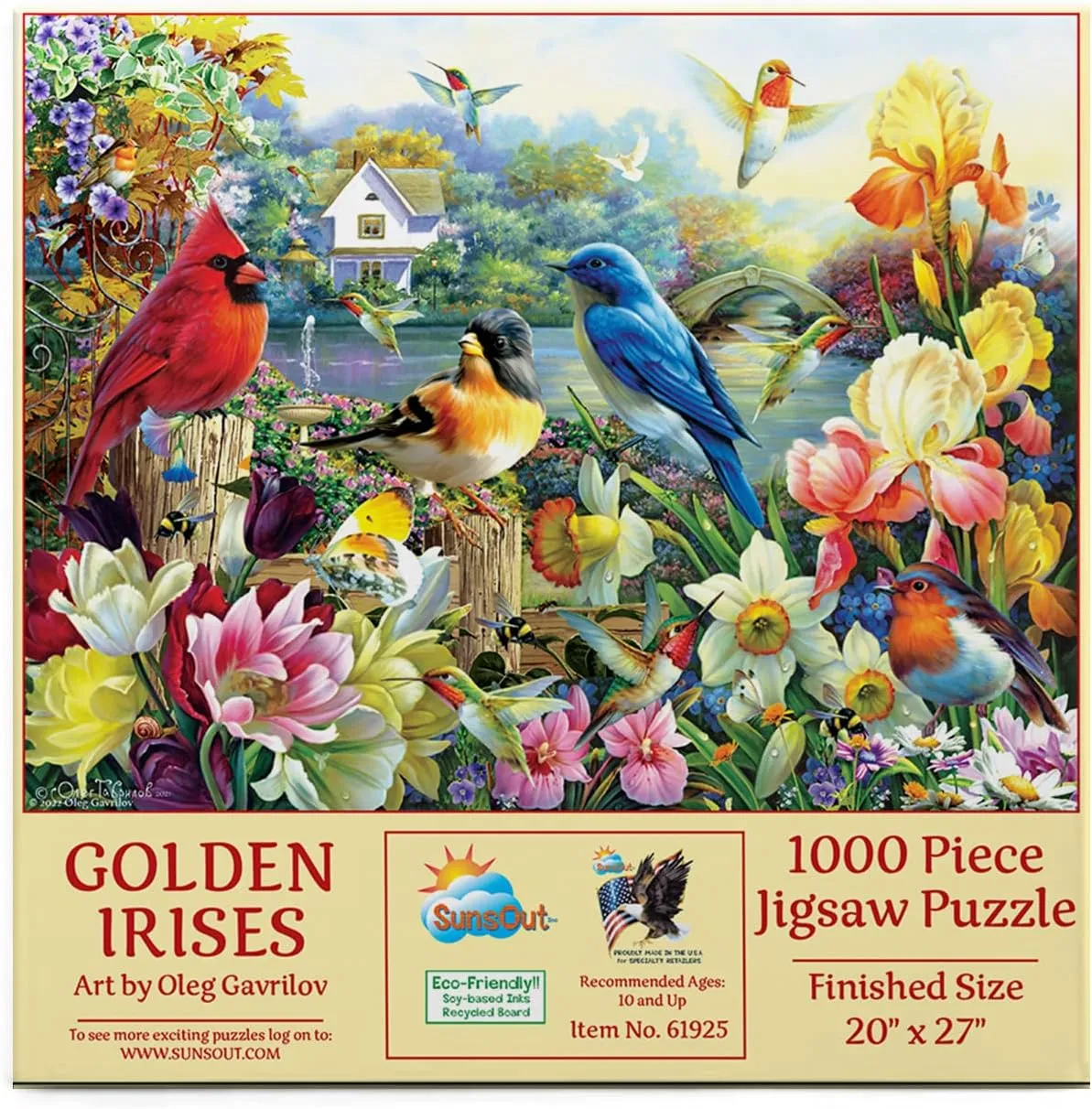 SUNSOUT INC - Golden Irises - 1000 pc Jigsaw Puzzle by Artist: Oleg Gavrilov - Finished Size 20" x 27" - MPN# 61925