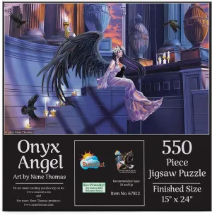 SUNSOUT INC - Onyx Angel - 550 pc Jigsaw Puzzle by Artist: Nene Thomas - Finished Size 15" x 24" Fantasy - MPN# 67812
