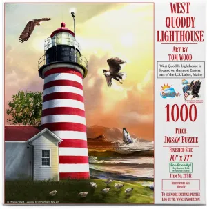 SUNSOUT INC - West Quoddy Lighthouse - 1000 pc Jigsaw Puzzle by Artist: Tom Wood - Finished Size 20" x 27" - MPN# 28542