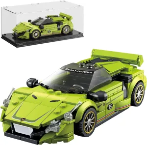 Super Sports Car Building Block Set with Display Case,Speed Race Car Building Kits Construction Toy,Collectible Car Model,Christmas Birthday Gift for Adults and Kids 6 and up(323pcs)
