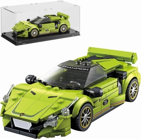 Super Sports Car Building Block Set with Display Case,Speed Race Car Building Kits Construction Toy,Collectible Car Model,Christmas Birthday Gift for Adults and Kids 6 and up(323pcs)