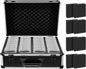 Sweetude 180  Graded Card Storage Box with 8 Foam Blocks Compatible with PAS FGS Graded Sports Trading Cards Trading Card Case for Graded Cards, Sports Card Storage Boxes as Card Holder