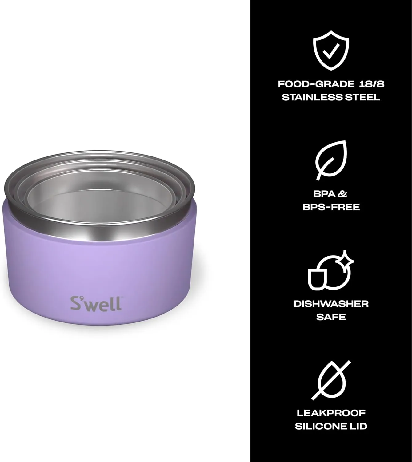 S'well Stainless Steel Food Canister Set Of Three, 10oz, 16oz, and 24oz, Pastel Paradise, Single Walled Durable Construction, BPA Free, Dishwasher Safe