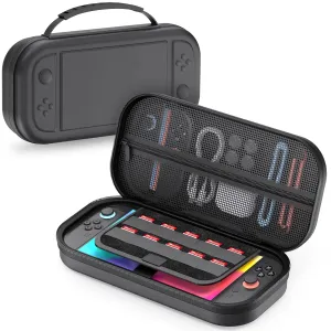 Switch 2 Large Capacity Carrying Case for Nintendo Switch 2 (2025), Portable PU Hard Travel Case with Pockets for Accessories and Game Cards, Slim Protective Bag for Switch 2 Holds 10 Game Cartridge