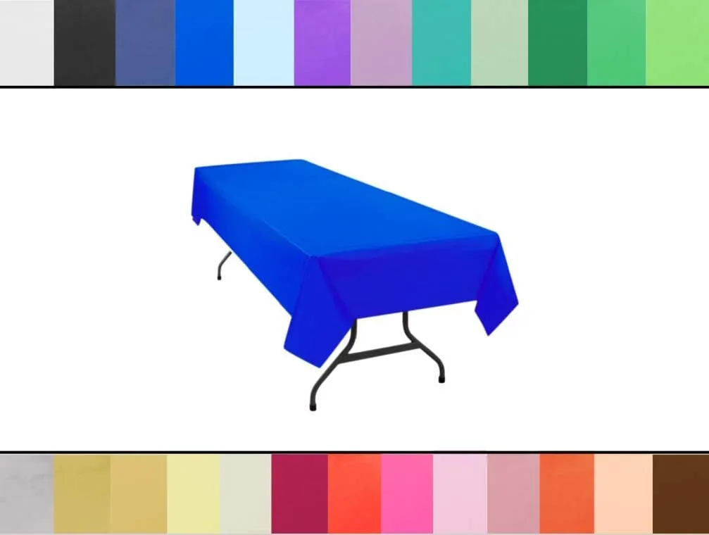 Table Mate USA Blue Plastic Table Cloth Heavy Duty Disposable Table Cover 54” x 108” for 6 to 8 Foot Tables Made in The USA Christmas Graduation Birthday Parties BBQs