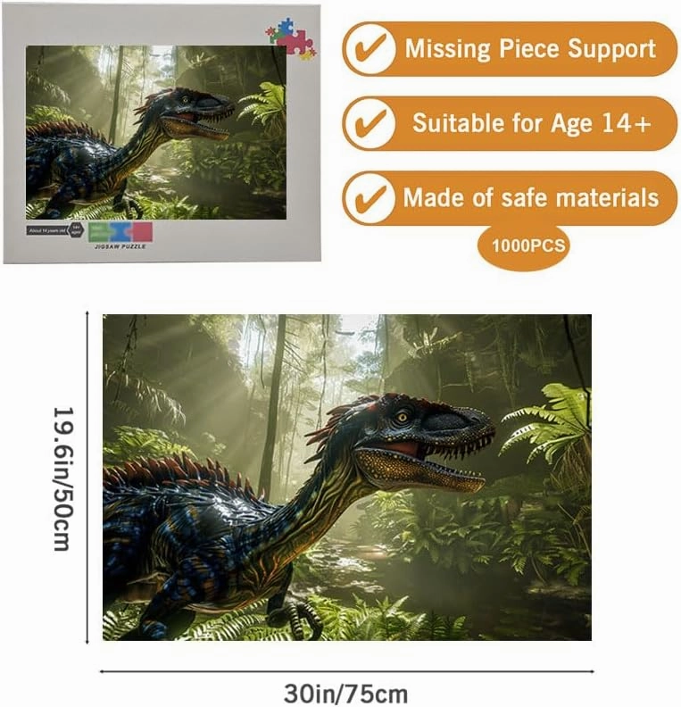 Tabletop Puzzle Grassland Long-Necked Dragon 1000 Piece Perfect Size for Small Spaces