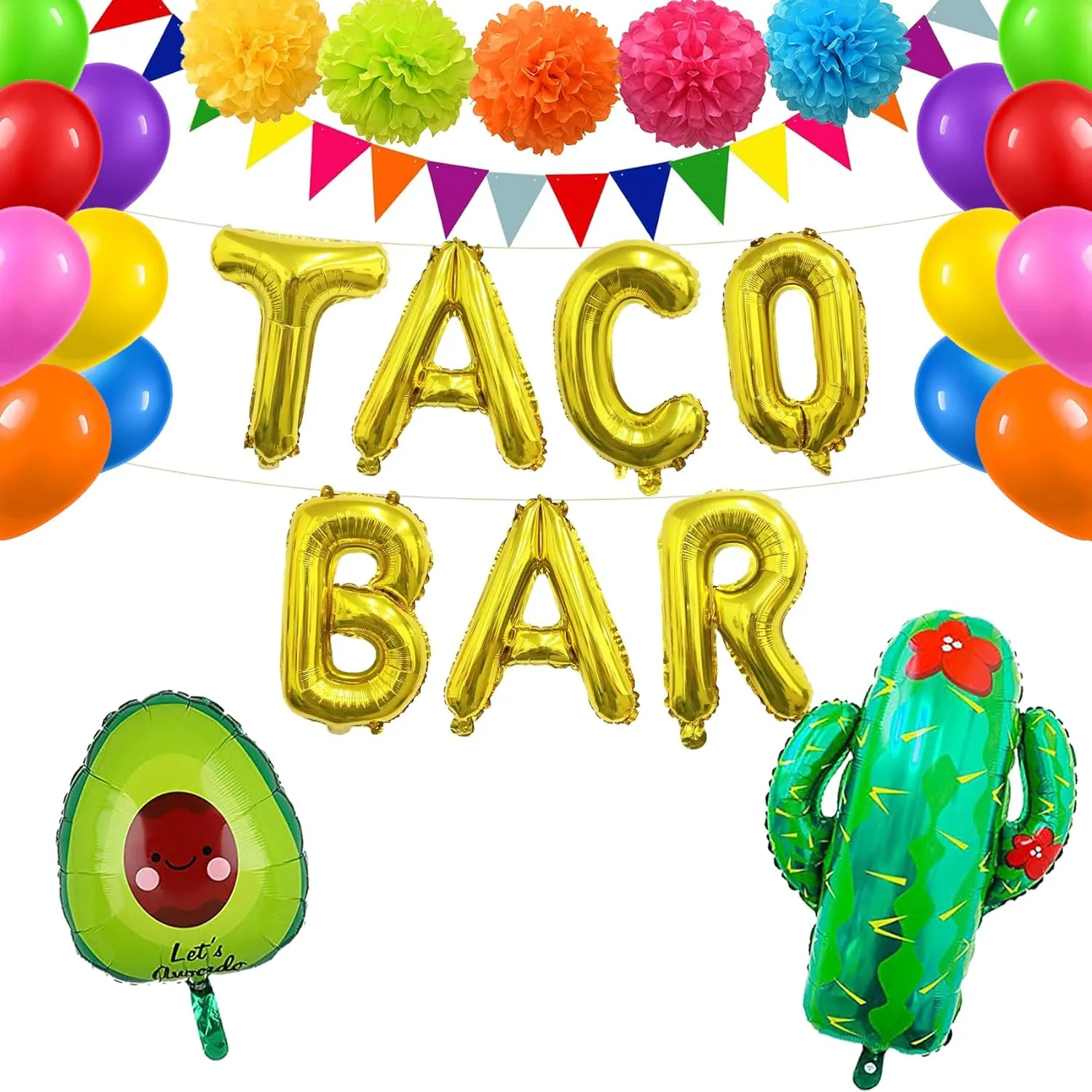 Taco Bar Decorations Taco Party Decorations Cinco De Mayo Decorations Mexican Fiesta Party Decorations Fiesta Party Supplies Taco Party Supplies Fiesta Mexican Taco Birthday Party Decorations Balloons