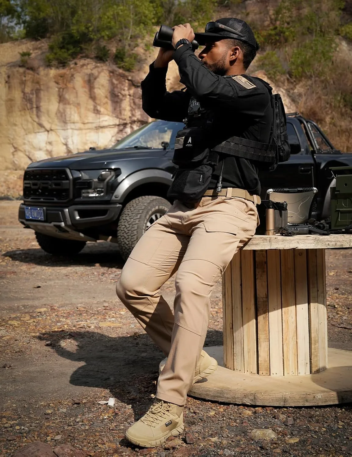 Tactical Pants Men's Flex Ripstop Water-Resistant Lightweight Stretch Cargo Trousers for EDC Outdoor Work Hiking