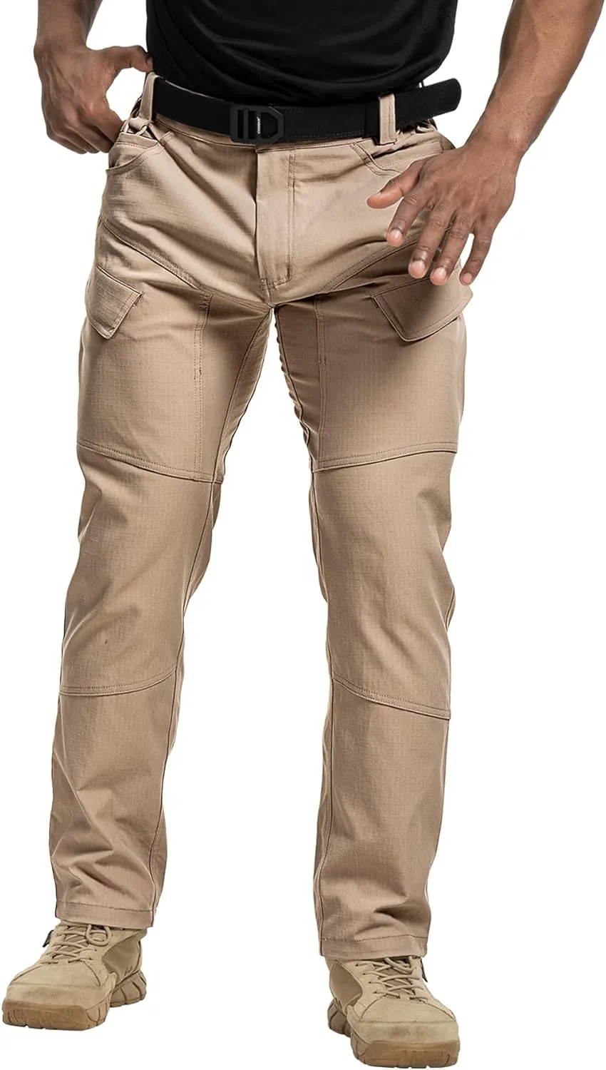 Tactical Pants Men's Flex Ripstop Water-Resistant Lightweight Stretch Cargo Trousers for EDC Outdoor Work Hiking