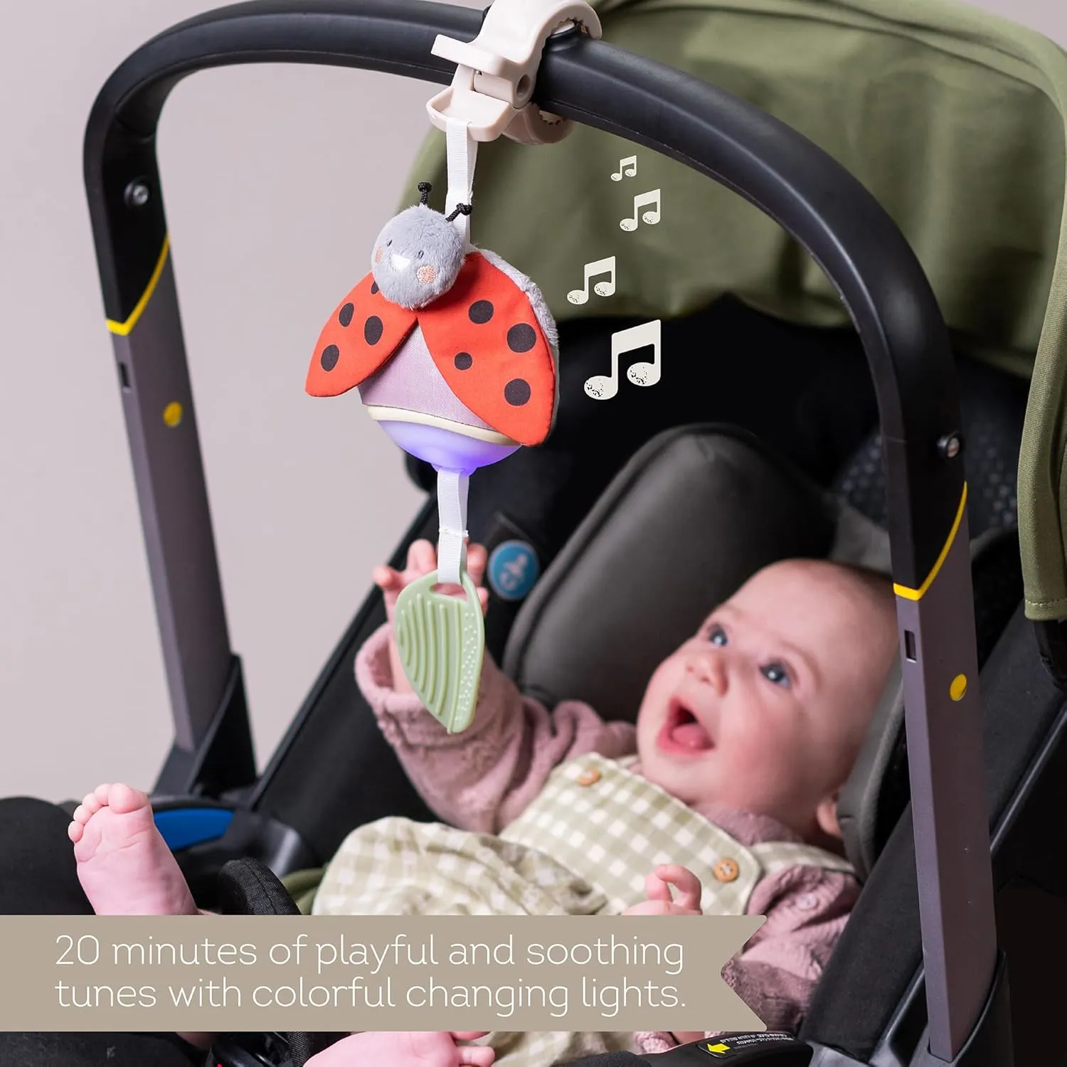 Taf Toys Music & Light Ladybug Take Along Toy, Portable Baby Sound Machine, Newborn Soother, Infant Musical Crib Mobile, Perfect for Tummy Time and Brain Development, Suitable for 0-6 Months