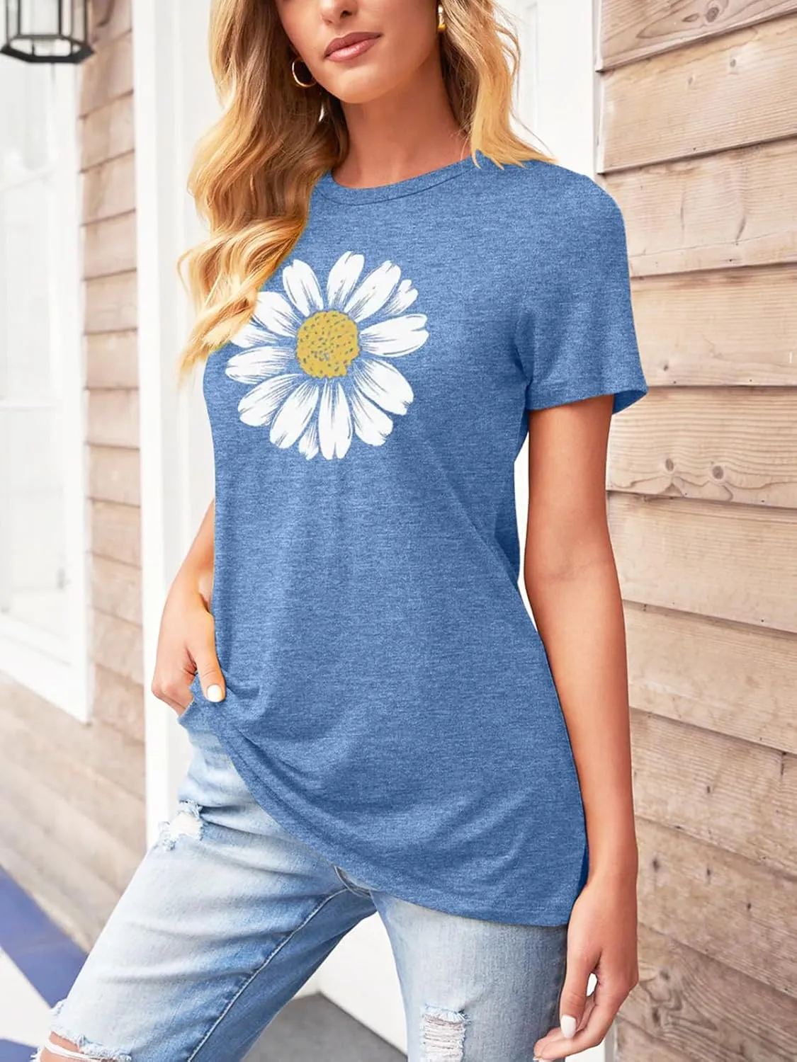 TAKEYAL Women Los Angeles Graphic T Shirts California Letter Print Short Sleeve Tee Loose Casual Tops