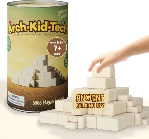 Taksa Toys Arch-Kid-Tech Ancient Mayan Pyramid Architecture STEM Building Blocks - 102-Piece Educational & Stackable Learning Set for Kids, Indoor Architectural Kit - Montessori Toys for 7  Years Old