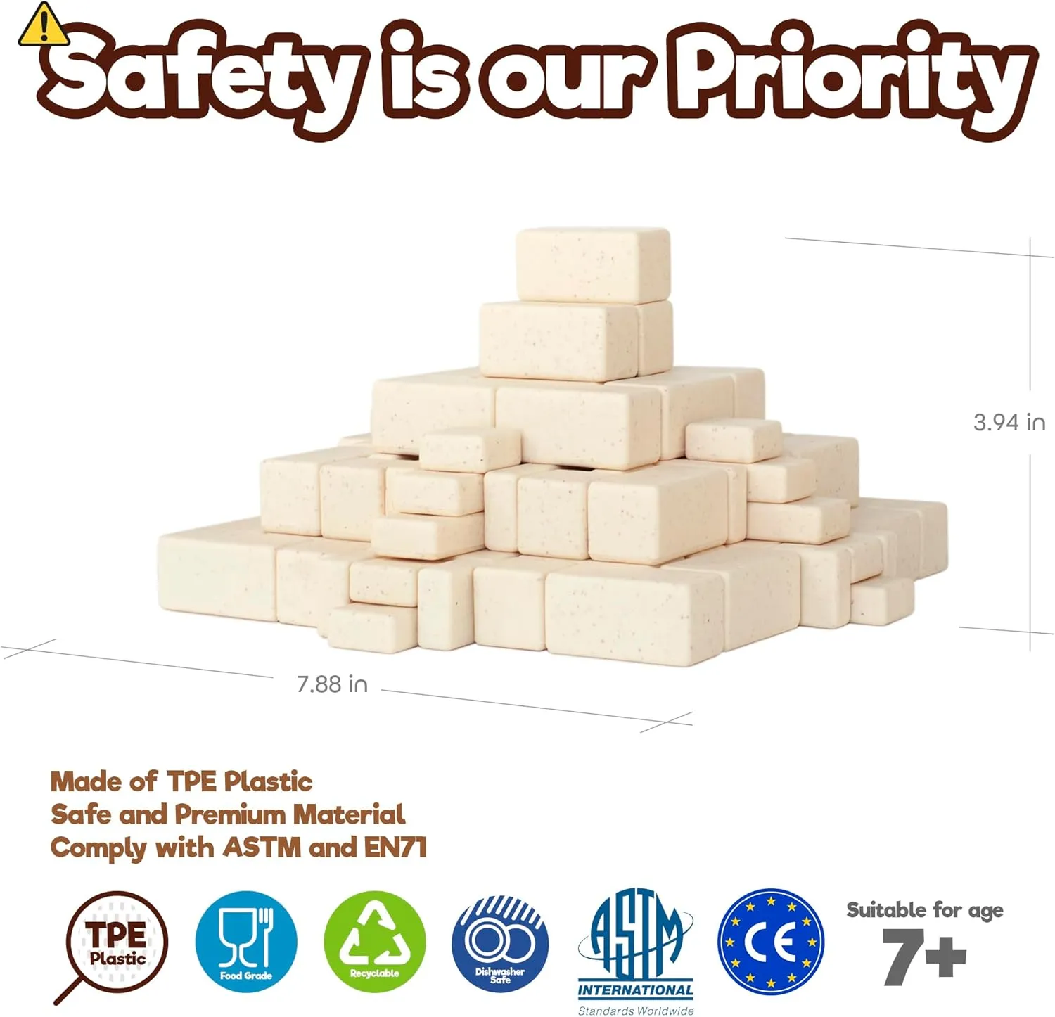 Taksa Toys Arch-Kid-Tech Ancient Mayan Pyramid Architecture STEM Building Blocks - 102-Piece Educational & Stackable Learning Set for Kids, Indoor Architectural Kit - Montessori Toys for 7  Years Old