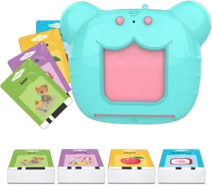 Talking Flash Cards for Toddlers, Fox/Tiger Card Early Learning Machine-Solid ABS, Non-Fluorescent Paper, Alphabet & Tang Poetry Learning, Toys for Ages 3  (Blue, Medium)