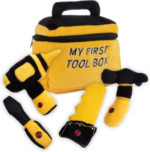 Talking Plush Set for Toddlers | Includes Cuddly Hammer, Handsaw, Screwdriver, Hand Drill, & Zippered Tool Box with Cool Sounds | Soft Plush Toys Made from Durable & Hypoallergenic Fabric