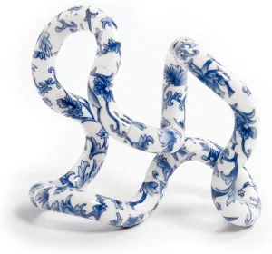 TANGLE Jr. Artist Collection Sensory Fidget Toy, Blue White Floral