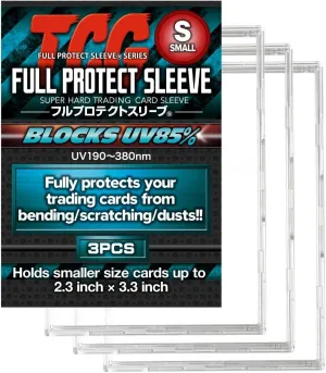 TCG FULL PROTECT SLEEVE (Small Size) KAWASHIMA Industries Made in Japan 36 Pieces(3 Pieces × 12 Packages) to Protect Sports Cards, Baseball/Football Cards, and Collectible Cards, Standard Size
