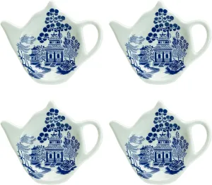 Tea Bag Caddy Holder, Set of 4 (Blue Willow)