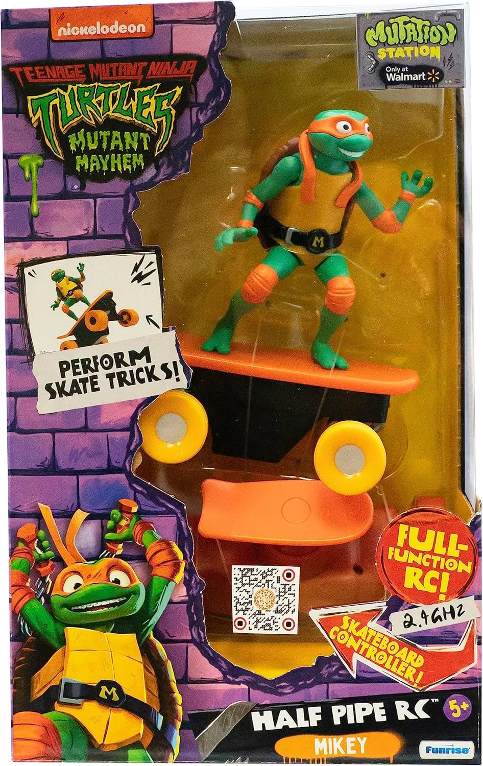 Teenage Mutant Ninja Turtles Michelangelo Half Pipe RC Vehicle Movie Edition Ages 5  - Skate   Performs Tricks - 2.4GHz RC Controller