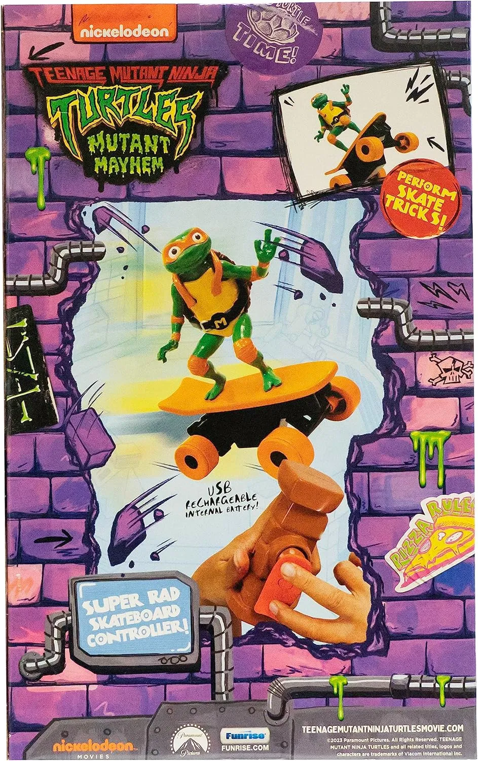 Teenage Mutant Ninja Turtles Michelangelo Half Pipe RC Vehicle Movie Edition Ages 5  - Skate   Performs Tricks - 2.4GHz RC Controller