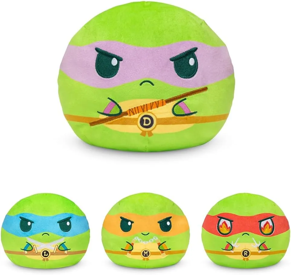 TeeTurtle Teenage Mutant Ninja Turtles 6" Reversible Plushie Bundle - Includes Raphael, Donatello, Leonardo, and Michelangelo - Cute Kawaii Soft Stuffed Animal