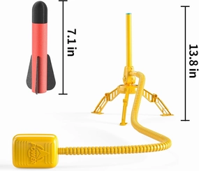 TEMI 2 Pack Rocket Launcher, 12 Foam Rockets and 2 Launcher Pads, Launch up to 100 ft, Outdoor Toys, Birthday Gift for Kids Boys and Girls Age 3-8