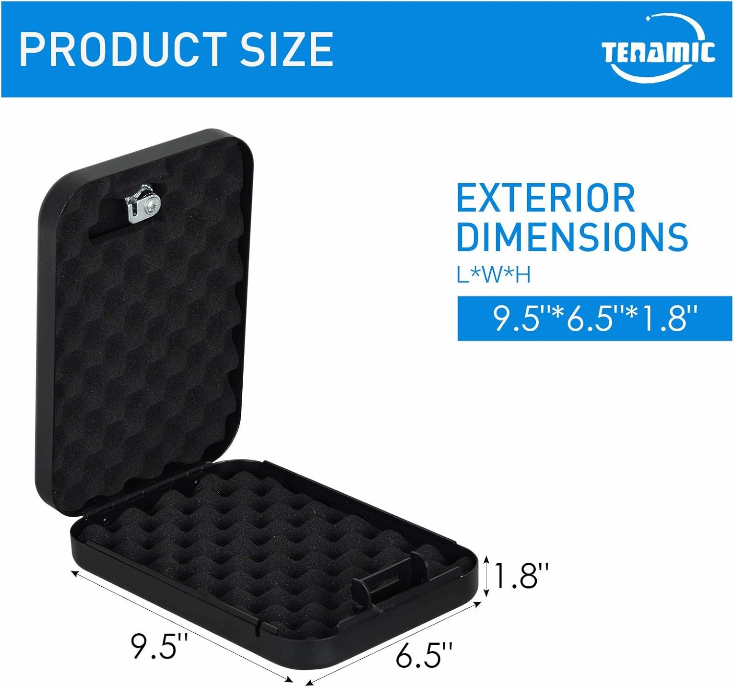 Tenamic Pistol Safe, Portable Travel Gun Safe, Solid Steel Handgun Lock Box for Home, Gun Safes for Car, Black