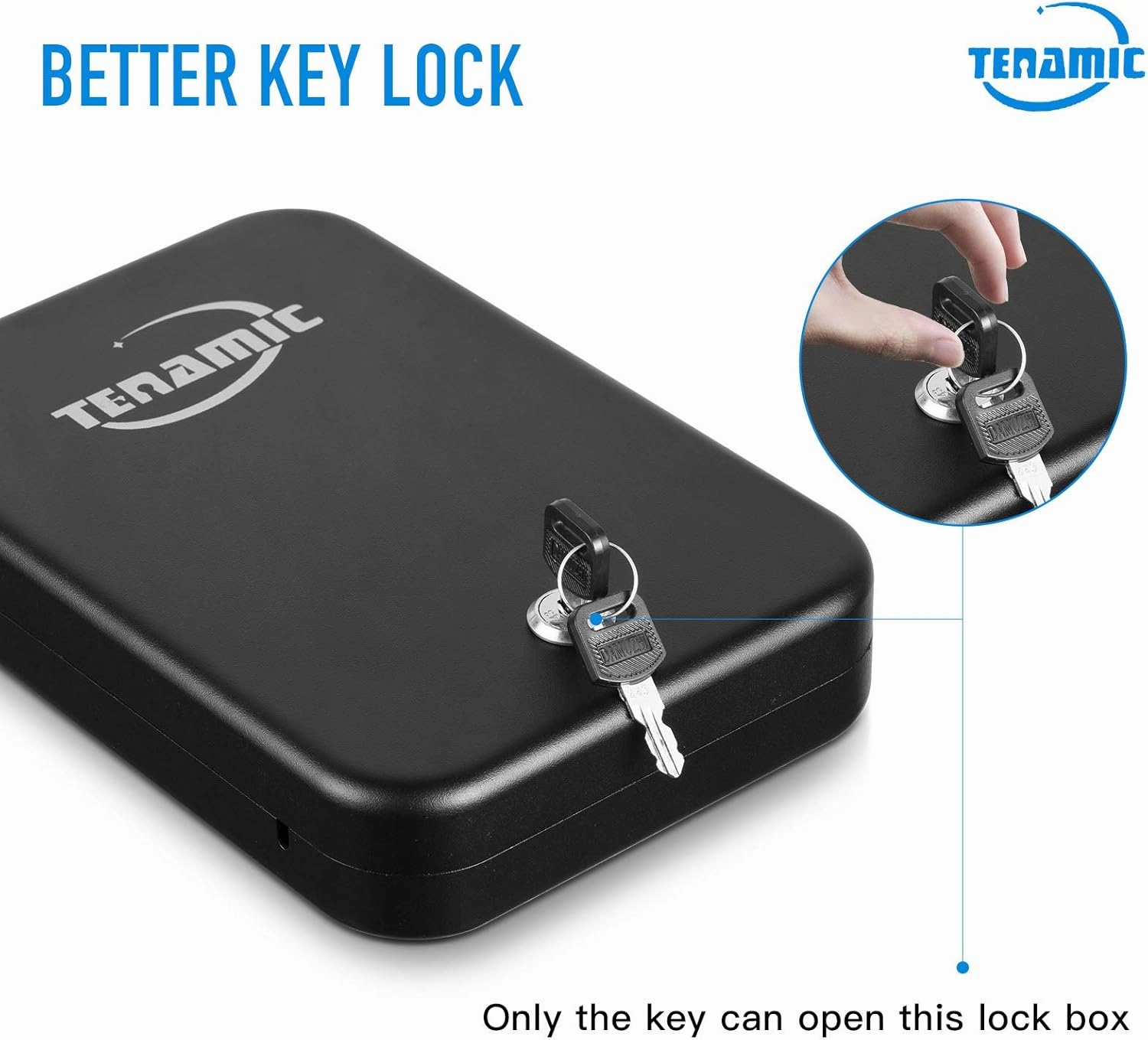 Tenamic Pistol Safe, Portable Travel Gun Safe, Solid Steel Handgun Lock Box for Home, Gun Safes for Car, Black