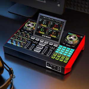 Tenlamp G10 Gaming Audio Mixer, Audio Interface with 3.5mm/XLR Microphone Input, 48V Phantom Power, Voice Changer Live Sound Card for Streaming, Podcasting, Recording, and Singing Content Creation
