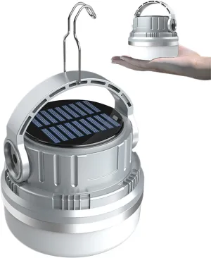 Tent Light,Solar Camping Lights 6 Brightness Camping Lantern Portable Tent Light with Hook ＆ Power Display Waterproof ＆ Rechargeable Led Camp Light for Outage, Hurricane, Emergency