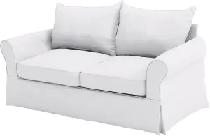 The Cotton Sofa Cover Only Fits Pottery Barn PB Comfort Loveseat Roll Arm Sofa (Width: 64", Not 84"). A Durable Slipcover Replacement (2 Seat White, Knife Edge)