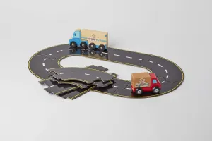 The Original Toy Company Roads to Go! 24-Piece Toy Road Playset