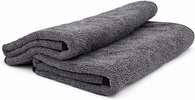 The Rag Company - Double Twistress (2-Pack) Professional Korean 70/30 Blend, Twist Loop Microfiber Drying Towels Car Detailing, Lint-Free, Streak-Free, Multipurpose Use, 850gsm, 20in x 24in, Grey