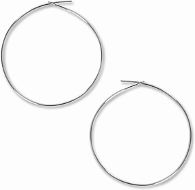 Thin Hoop Earrings for Women - Hypoallergenic Lightweight Wire Threader Loop Drop Dangles - Safe for Sensitive Ears - Plated in 925 Sterling Silver or 18K Gold