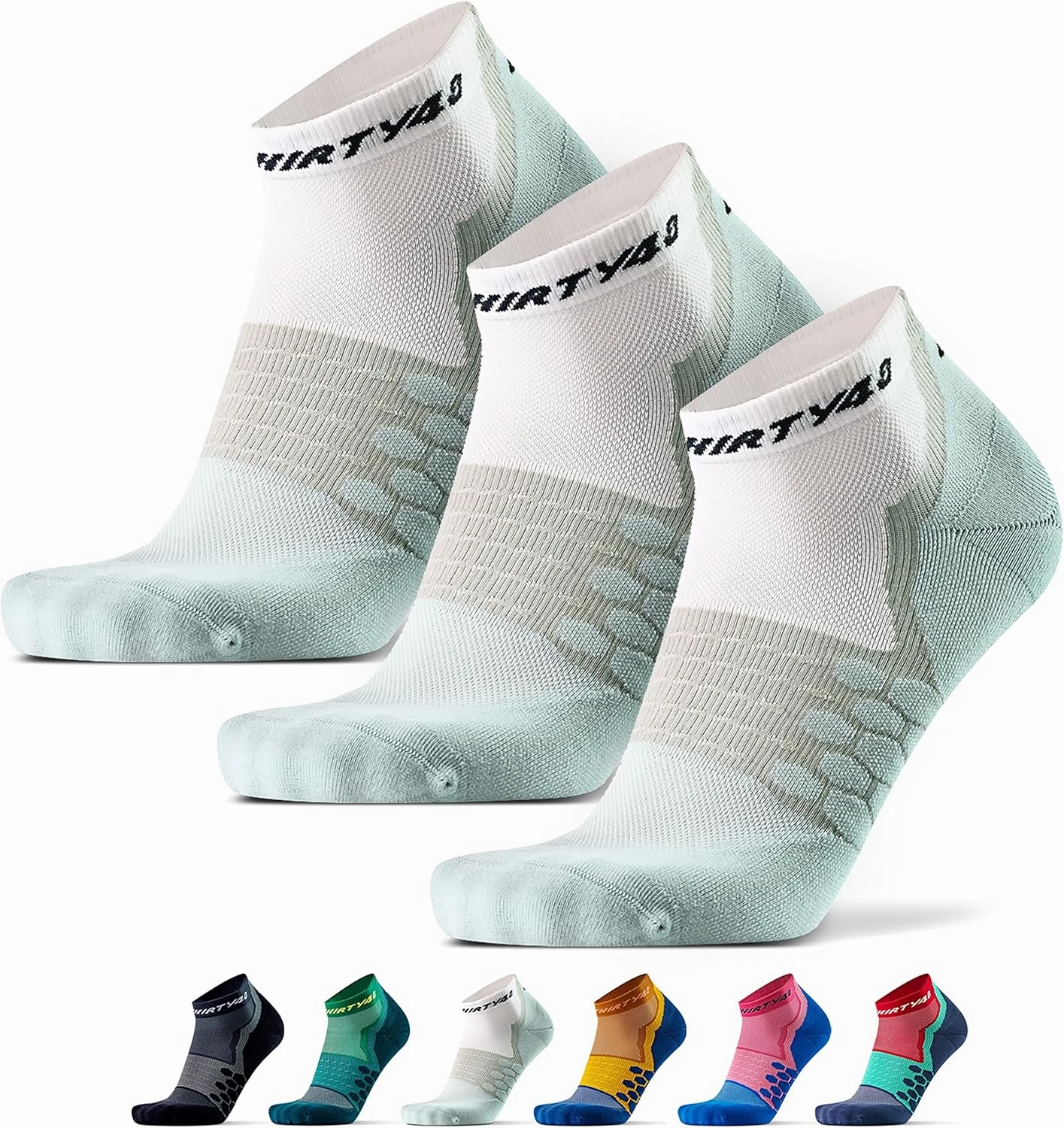 Thirty48 Performance Compression Low Cut Running Socks for Men and Women | More Compression Where Needed