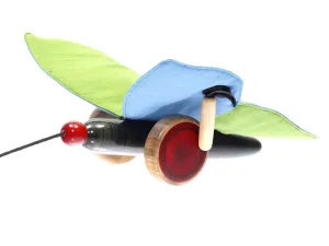 Thithli (Green & Blue) | Butterfly pull toy | Wooden pull toy | Wooden butterfly