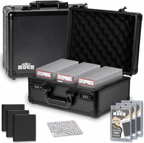 Three Row Graded Card Case Storage Box With Combination Lock, For Sports Cards & TCG, Organize Your Graded Card Colletion; Includes 3ct 35pt Magnetic Card Holders for Trading Cards