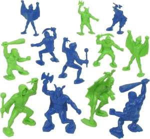 TimMee Legendary Battle Fantasy Figures - 3 inch Blue vs Lime Green 24pc Set - US Made