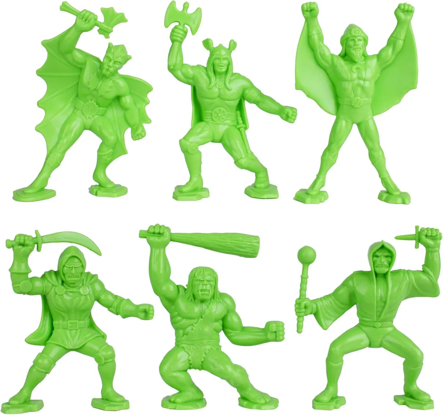 TimMee Legendary Battle Fantasy Figures - 3 inch Blue vs Lime Green 24pc Set - US Made