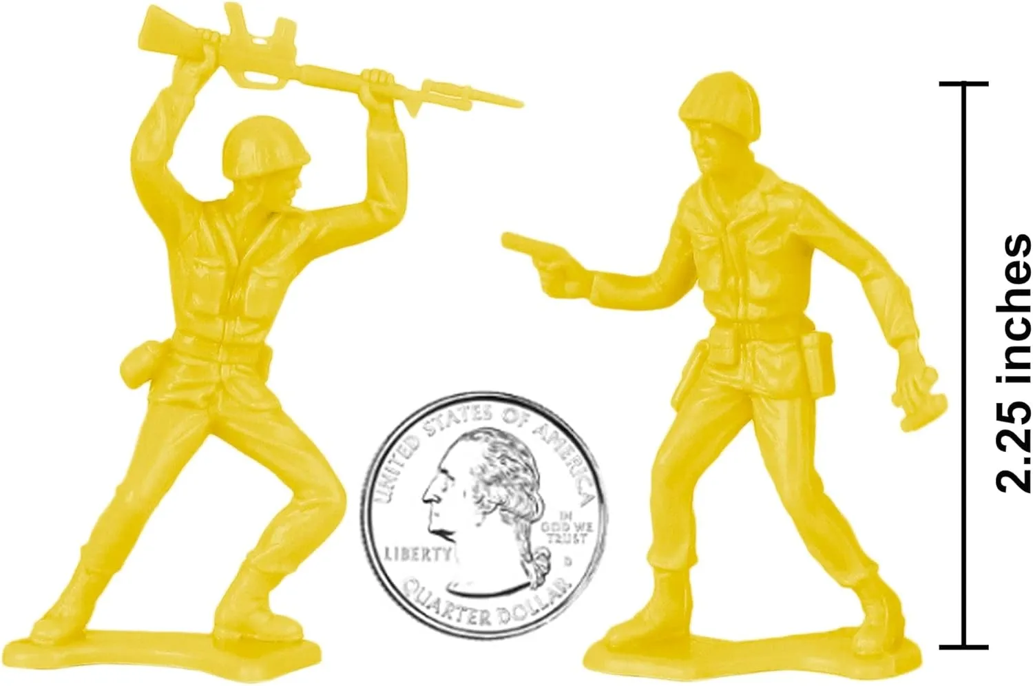 TimMee Plastic Army Men - Yellow 48pc Toy Soldier Figures - Made in USA